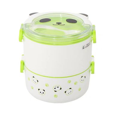 Taper para alimentos china panda de doble capa 1850ml verde -  Panda