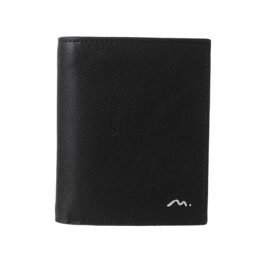 Cartera vertical para hombre con logo plateado miniso negro -  Miniso