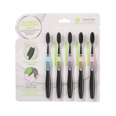 Cepillos de dientes de carbón de bambú de cerdas suaves 5 unidades -  Miniso