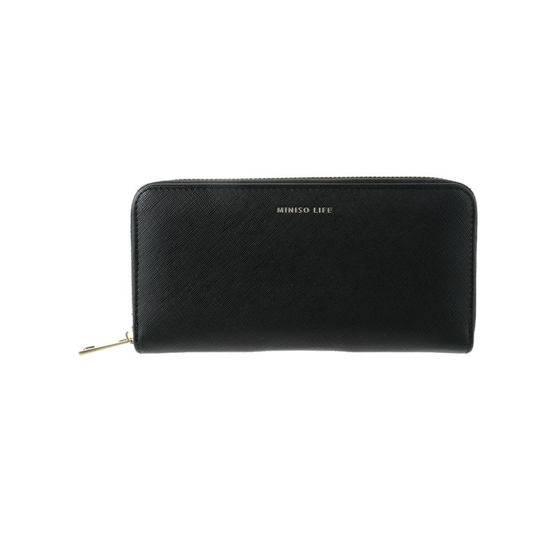 Cartera-con-cierre-para-mujer-miniso-textura-tejido-cruzado-negro-Miniso-1-16993