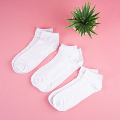 Medias para hombre miniso tejido transpirable 3 pares blanco -  Miniso