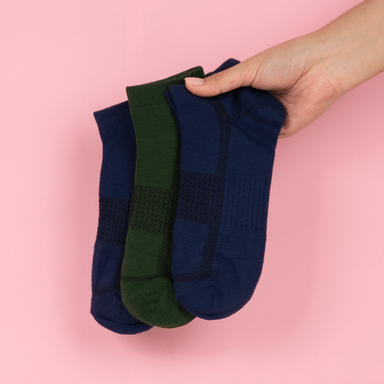 Medias para hombre deportivos transpirables lisos multicolor 3 pares -  Miniso