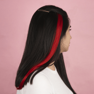 Extensiones de cabello coloridas rojo 55 cm 2 piezas -  Miniso