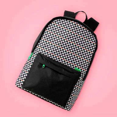 Mochila clasica miniso cuadros blanco y negro -  Miniso