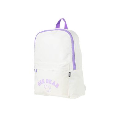 Mochila de moda miniso qee bear blanco y morado -  Qee Bear