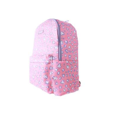 Mochila básica miniso estampado leopardo rosa y lila -  Miniso