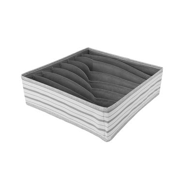 Caja de almacenamiento de tela de sujetadores de 8 compartimentos serie gris 32x10cm -  Miniso