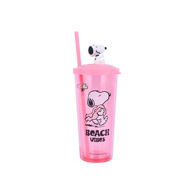 Vaso de plástico snoopy summer travel collection con sorbete 550 ml rosa -  Snoopy