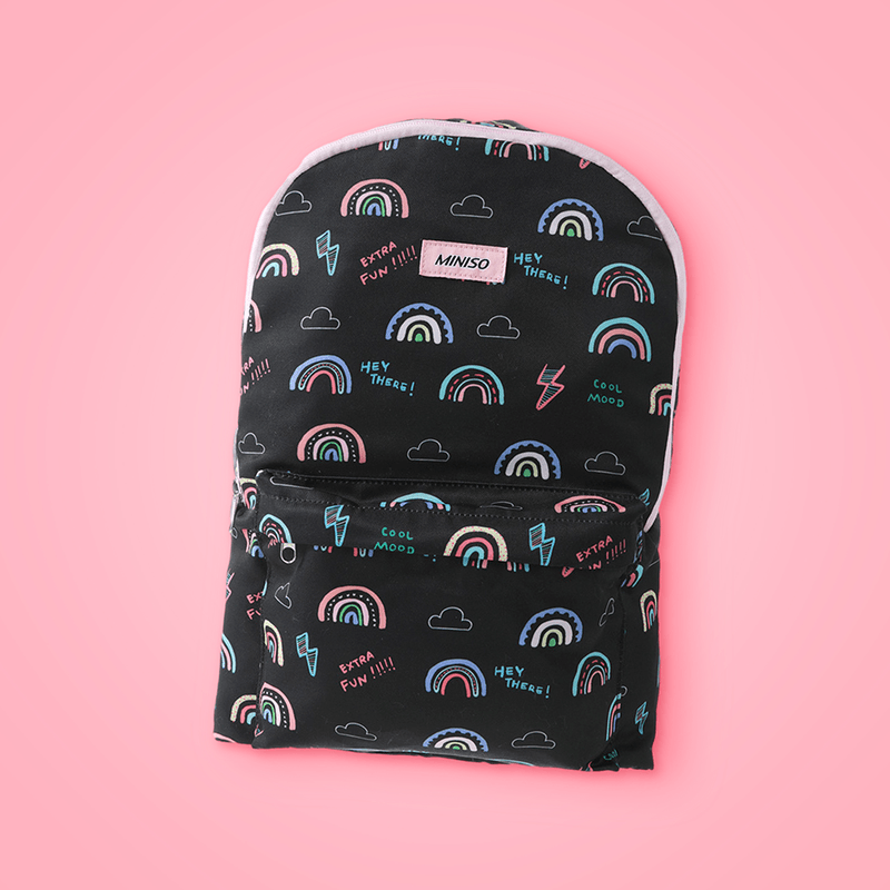 Mochila-b-sica-miniso-estampado-arco-ris-negro-Miniso-3-16282