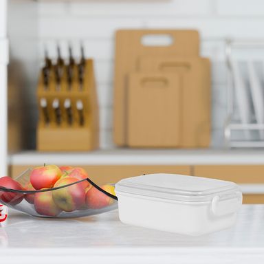 Taper de alimentos 460ml blanco 17x10x6cm -  Miniso