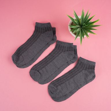 Medias para hombre transpirables de malla 3 pzas gris -  Miniso