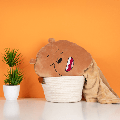 Manta con capucha contraste we bare bears 5.0 pardo café -  We Bare Bears