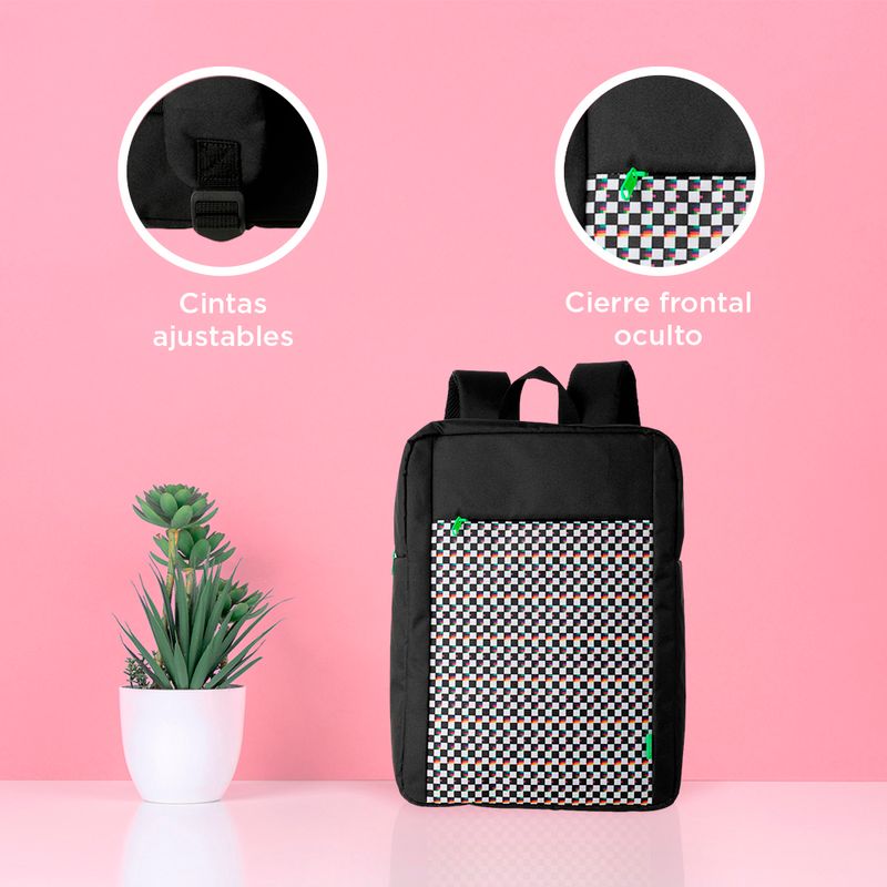 Mochila-rectangular-miniso-cuadros-blanco-y-negro-Miniso-5-16050
