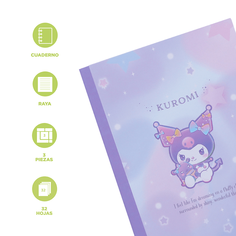 Libretas-y-cuadernos-kuromi-a6-encuadernado-con-pegamento-32-hojas-2-unidades-morado-10-5cm-Sanrio-4-16147