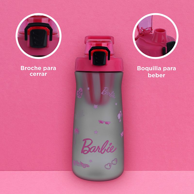 Tomatodo-de-pl-stico-barbie-collection-con-tapa-abatible-de-un-solo-toque-negro-Barbie-5-17326
