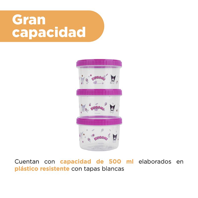 Taper-de-almacenamiento-de-alimentos-kuromi-3-piezas-500-ml-Sanrio-4-16001