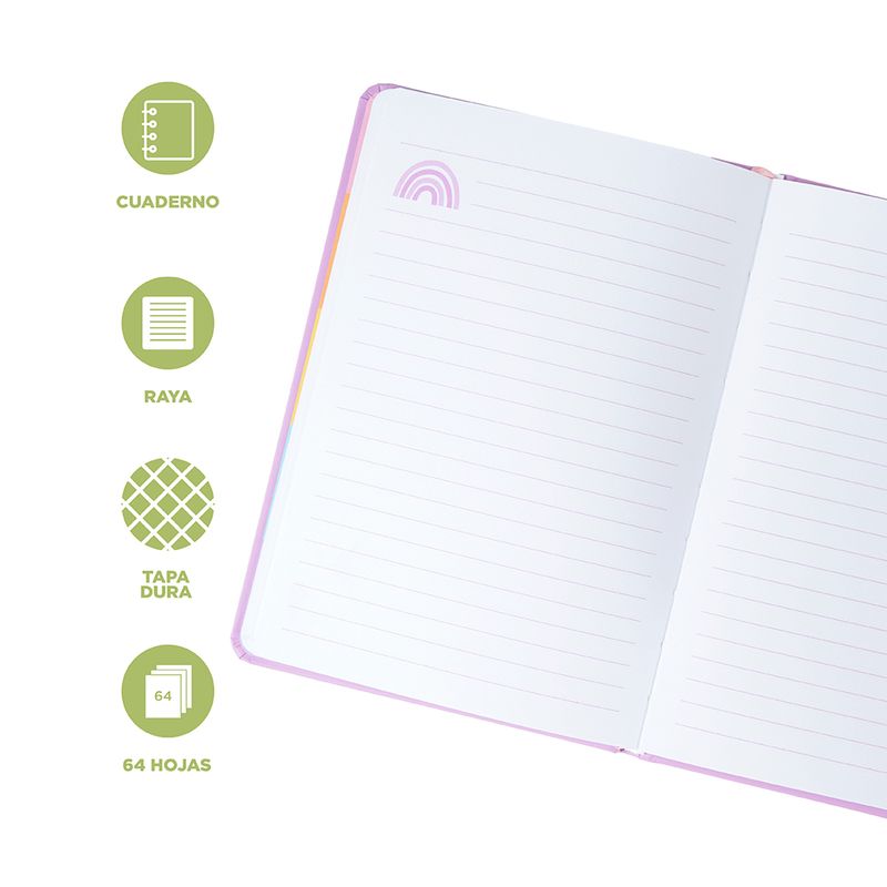 Libretas-y-cuadernos-de-tapa-dura-a5-64-hojas-papel-de-rayas-21cm-x-14-5cm-serie-unicornio-Unicornio-3-16862