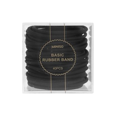 Paquete de ligas para el cabello en estuche plástico 40 pzas negro -  Miniso