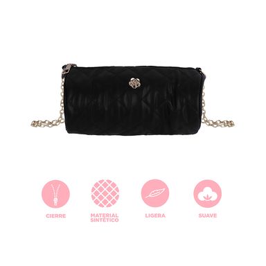 Bolso de moda miniso cilindro acolchado nebro -  Miniso