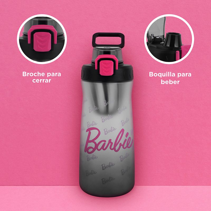 Tomatodo-de-pl-stico-barbie-collection-con-tapa-abatible-de-un-solo-toque-oscura-Barbie-5-17328