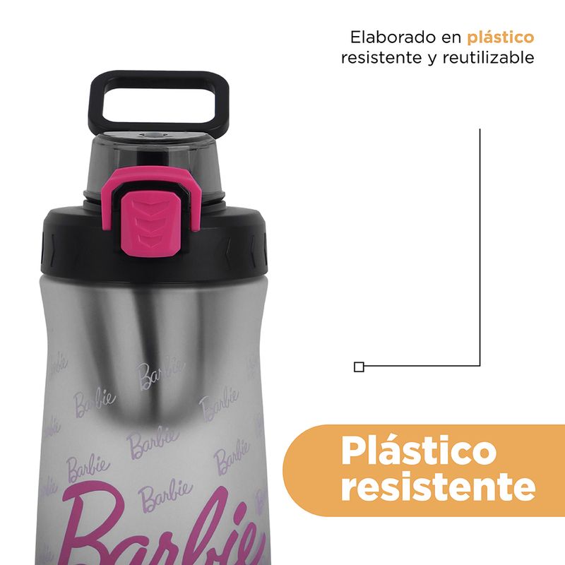 Tomatodo-de-pl-stico-barbie-collection-con-tapa-abatible-de-un-solo-toque-oscura-Barbie-6-17328