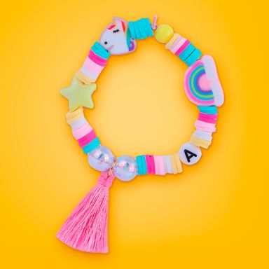 Set para jugar kit de pulsera de cuentas de arcilla polimérica unicorn series 8cm -  Miniso