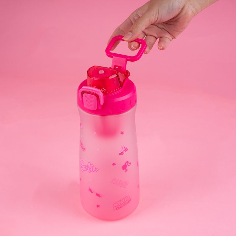 Tomatodo-de-pl-stico-barbie-collection-con-tapa-abatible-de-un-solo-toque-rosado-Barbie-2-17327