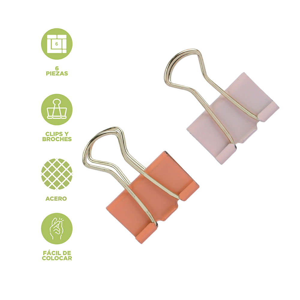 Set de clips para carpetas con borla de la serie rosa 2.5cm - Miniso