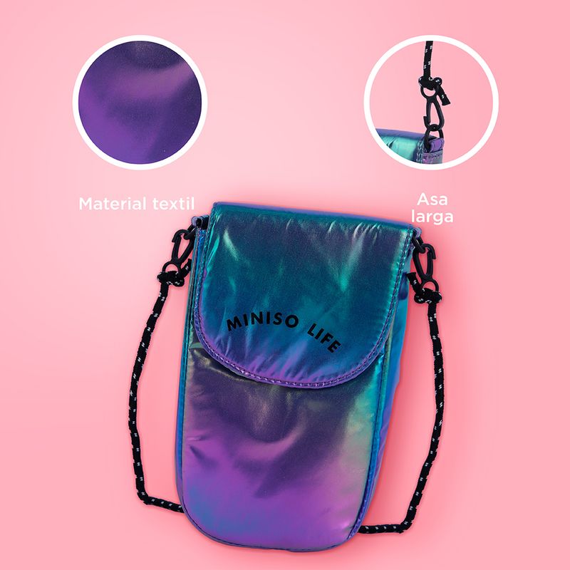 Mini-bolso-porta-celular-met-lico-miniso-morado-Miniso-5-14099