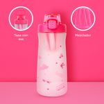 Tomatodo-de-pl-stico-barbie-collection-con-tapa-abatible-de-un-solo-toque-rosado-Barbie-5-17327