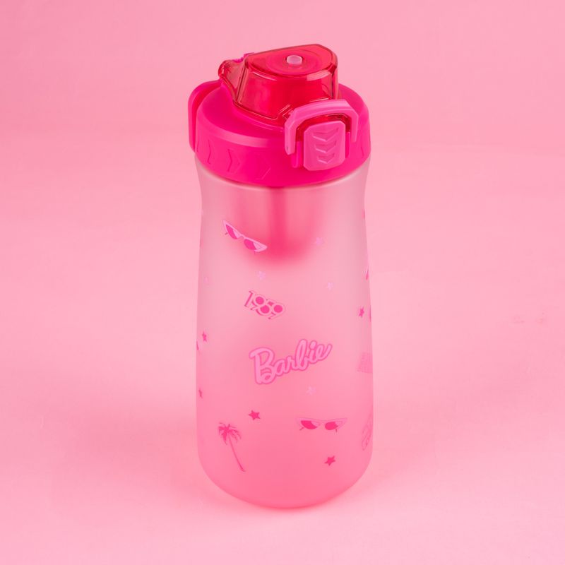 Tomatodo-de-pl-stico-barbie-collection-con-tapa-abatible-de-un-solo-toque-rosado-Barbie-7-17327