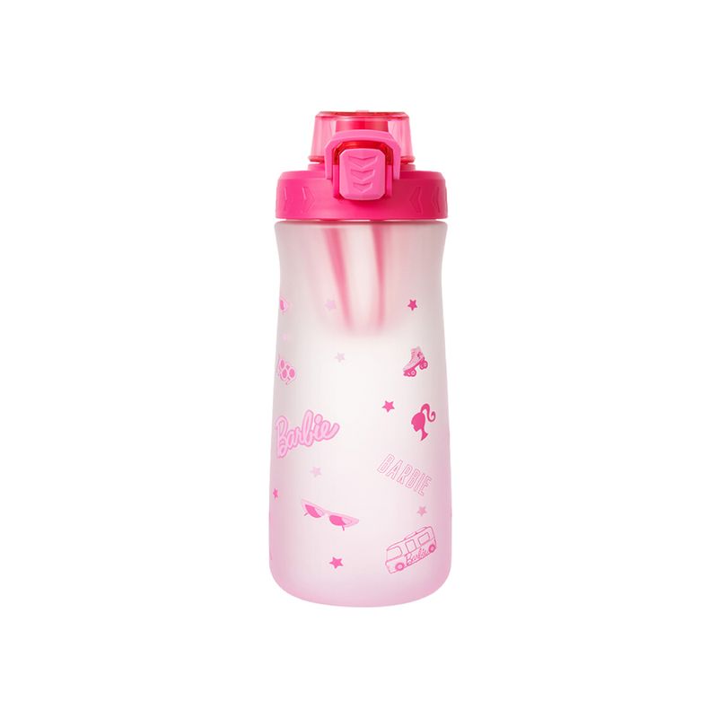 Tomatodo-de-pl-stico-barbie-collection-con-tapa-abatible-de-un-solo-toque-rosado-Barbie-1-17327