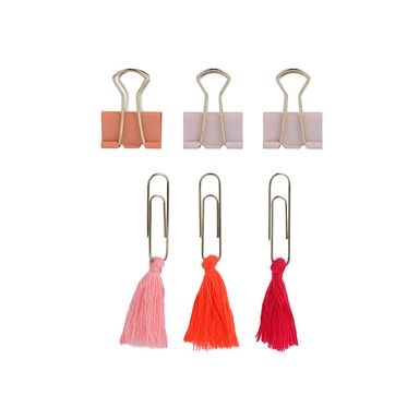 Set de clips para carpetas con borla de la serie rosa 2.5cm -  Miniso