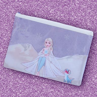 Cartuchera de disney morado, 20x14,5 cm  serie frozen -  Frozen