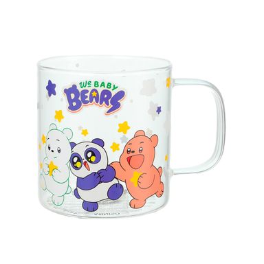 Taza de vidrio we bare bears baby collection vaso de vidrio 420ml lila -  We Bare Bears