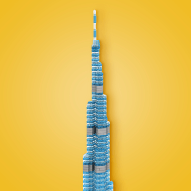 Bloques minicity de construcción burj khalifa 1681 piezas 16cm x 16cm x 45cm -  Miniso