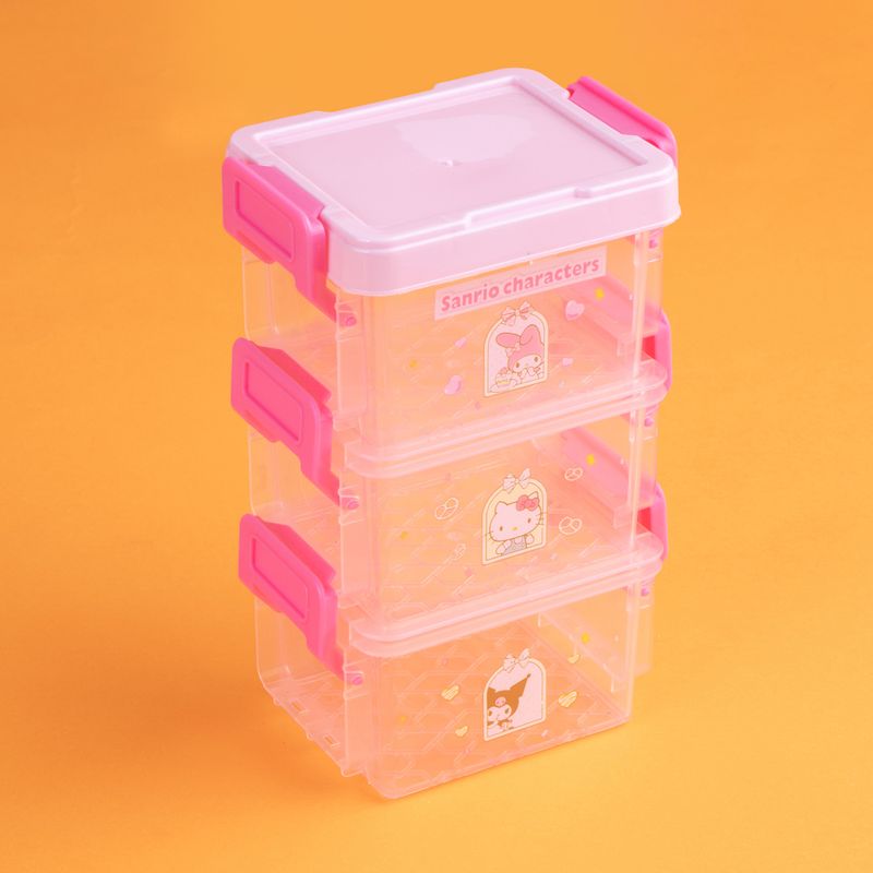 Organizador-de-pl-stico-de-personajes-de-sanrio-caja-de-almacenamiento-de-tres-capas-rosa-Sanrio-7-18511