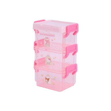Organizador de plástico de personajes de sanrio caja de almacenamiento de tres capas rosa -  Sanrio
