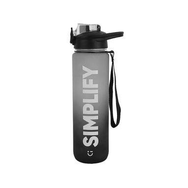 Tomatodo de plástico serie gradient con tapa abatible 1000 ml blanco y negro - Miniso