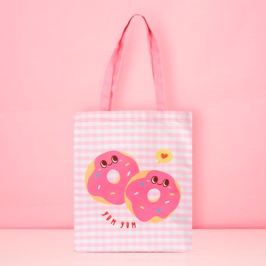 Bolso de compras miniso happy foods donas rosa -  Happy Foods