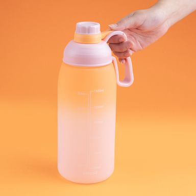 Tomatodo de plástico con asa de la serie gradient 1800 ml naranja y blanco -  Miniso