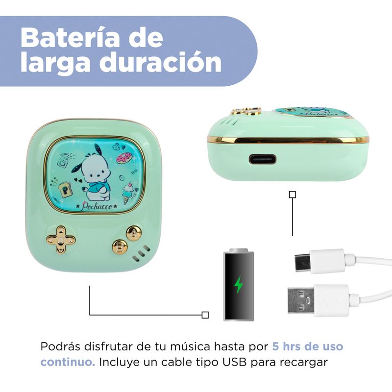 Aud-fonos-tws-pochacco-sweetheart-series-modelo-sx-207-verde-Sanrio-6-15898