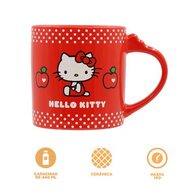 Taza cerámica colección apple hello kitty 440ml roja sanrio -  Sanrio