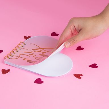 Libretas y cuadernos con alambre en forma de corazón 50 hojas 18cm serie pink romance -  Miniso