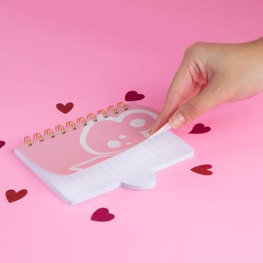 Libretas y cuadernos encuadernación de alambre oso lindo 50 hojas 10.5cm serie pink romance -  Miniso