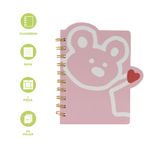 Libretas-y-cuadernos-encuadernaci-n-de-alambre-oso-lindo-50-hojas-10-5cm-serie-pink-romance-Miniso-3-18456