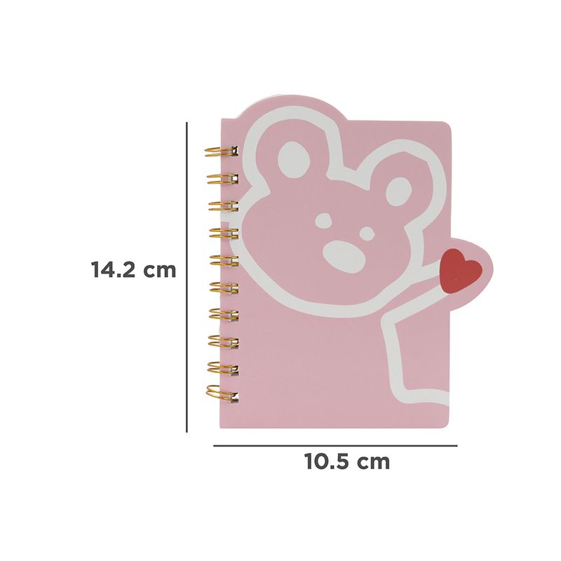 Libretas-y-cuadernos-encuadernaci-n-de-alambre-oso-lindo-50-hojas-10-5cm-serie-pink-romance-Miniso-5-18456