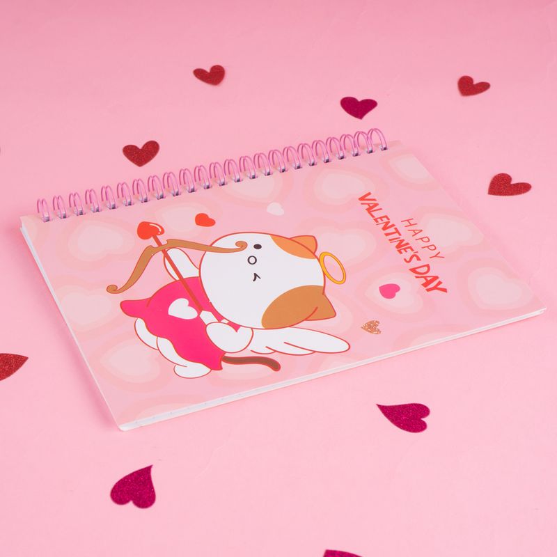 Libretas-y-cuadernos-pink-romance-con-alambre-a5-50-hojas-rosa-gato-14-8cm-serie-mini-family-Mini-Family-Series-4-18463