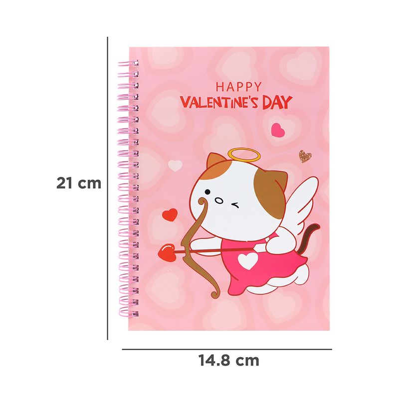 Libretas-y-cuadernos-pink-romance-con-alambre-a5-50-hojas-rosa-gato-14-8cm-serie-mini-family-Mini-Family-Series-5-18463