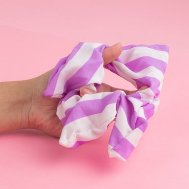 Dona cuadrada para el cabello miniso lisa y rayas 2 pzas lila -  Miniso